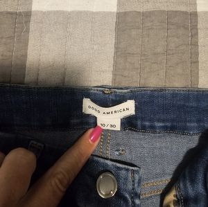 Good American jeans with raw edge